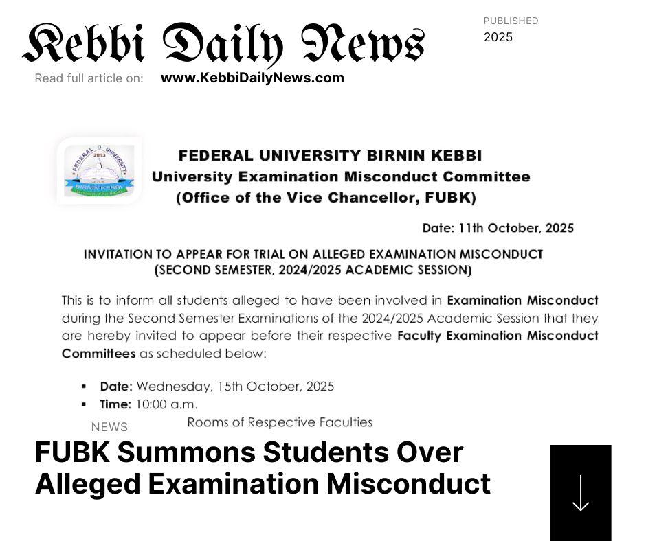 FUBK Summons Students Over Alleged Examination Misconduct